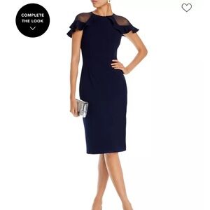 NWT Eliza J Ruffle Sleeve Velvet Cocktail Dress